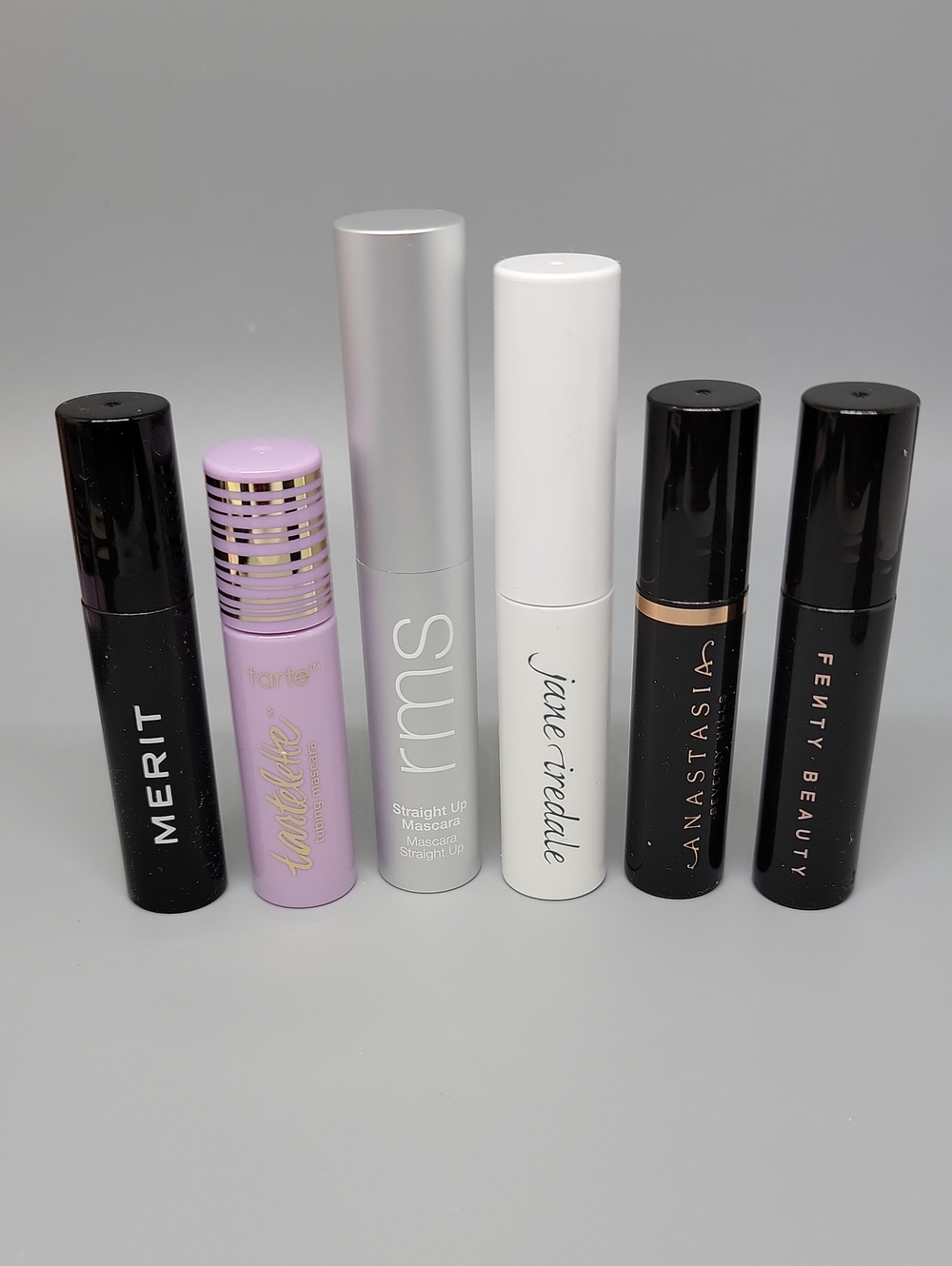 Six (6) Mini Mascaras ‐- Merit Tarte RMS Anastasia Fenty Jane Iredale